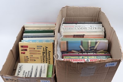 Lot 1308 - Two boxes of books on cartridges and...