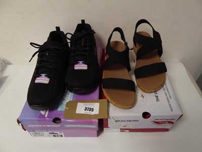 Lot Boxed pair of ladies Skechers cork wedges,...