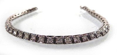 Lot A 14ct white gold tennis bracelet set...