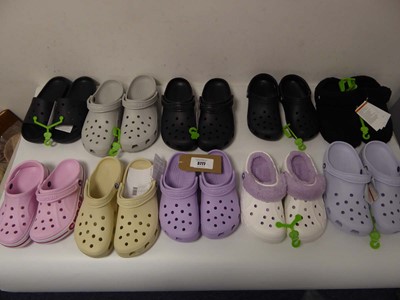 Lot 10 pairs of Crocs of various styles and sizes