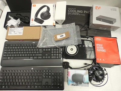 Lot 2407 - Keyboards, headphones, laptop stand, Bush...