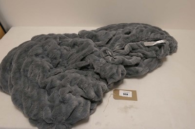 Lot 3414 - A box containing 4 Faux Fur grey throws