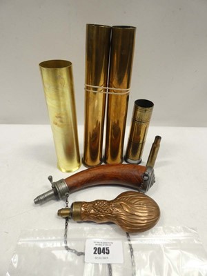 Lot 2045 - Quantity of military shells / trench art plus...