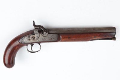 Lot 410 - (S58) 16 bore English Percussion pistol, 8½...