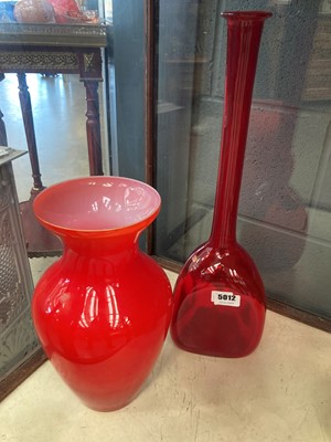 Lot 5012 - An Italian red glass bottle vase attributed to...