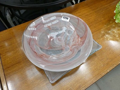 Lot 5236 - A 1970's translucent glass bowl of marbled...