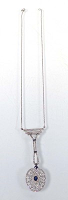 Lot A 9ct white gold pendant necklace set...