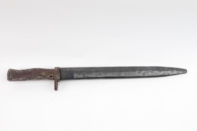 Lot 70 - WWI German Ersatz bayonet, 12 ins blade, steel...