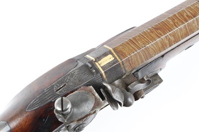 Lot 411 - (S58) 20 bore Flintlock Travelling Pistol by...