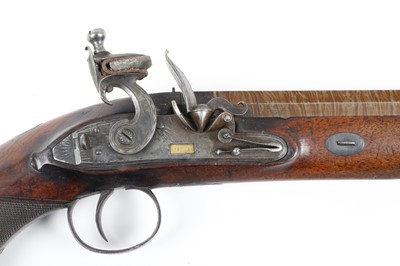 Lot 411 - (S58) 20 bore Flintlock Travelling Pistol by...