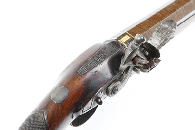 Lot 411 - (S58) 20 bore Flintlock Travelling Pistol by...