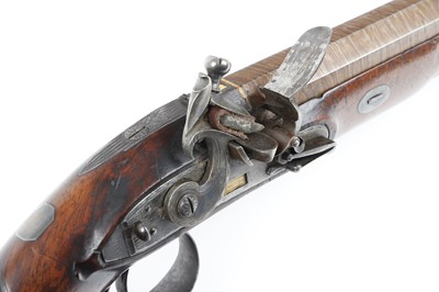 Lot 411 - (S58) 20 bore Flintlock Travelling Pistol by...