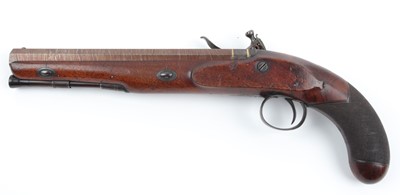 Lot 411 - (S58) 20 bore Flintlock Travelling Pistol by...