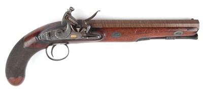 Lot 411 - (S58) 20 bore Flintlock Travelling Pistol by...