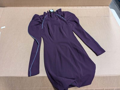 Lot 3086 - 17 Yan Neo EOS piped dresses in purple, sizes...