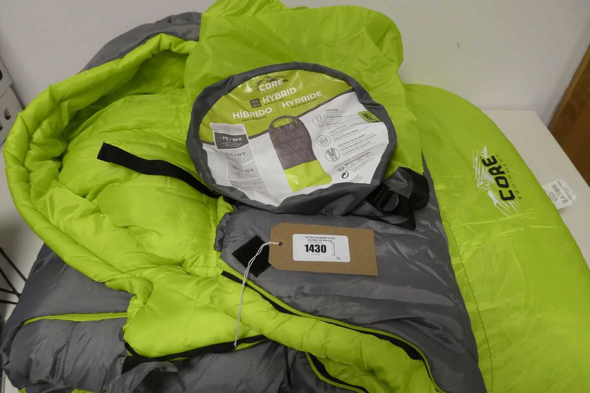 Lot 1430 - Core Equipment Hybrid sleeping bag in grey and...