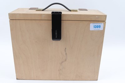 Lot 1309 - Black powder storage box, 15¾ x 12¾ x 6 ins...