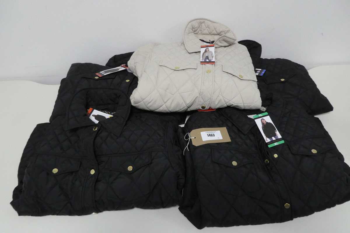 Lot 1463 - Approx. 5 women's quilted coats by Weatherproof.