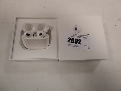 Lot 2092 - Pair of Apple AirPods 3rd Gen, model MPNY3ZM/A,...