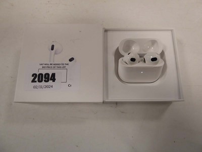 Lot 2094 - Pair of Apple AirPods 3rd Gen, model MPNY3ZM/A,...