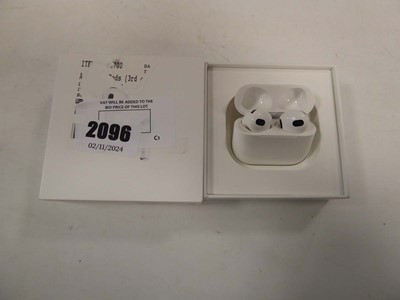 Lot 2096 - Pair of Apple AirPods 3rd Gen, model MPNY3ZM/A,...