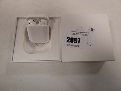 Lot 2097 - Pair of Apple AirPods 2nd Gen, model MV7N2ZM/A,...