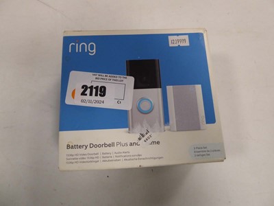 Lot 2119 - Ring battery door bell plus chime, boxed