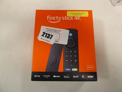 Lot 2137 - Amazon Fire TV stick 4K, boxed