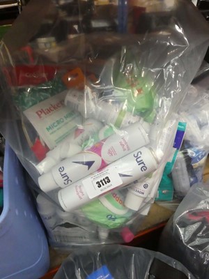 Lot 3113 - Bag of various toiletries to inc Sure, micro...