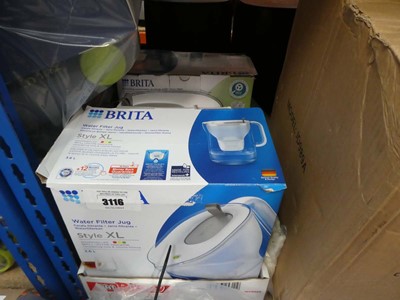 Lot 3116 - 2 boxed and 1 unboxed Brita water filter jugs