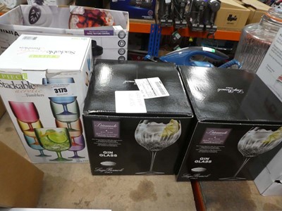 Lot 3175 - Box stackable acrylic tumblers plus 2 boxes of...