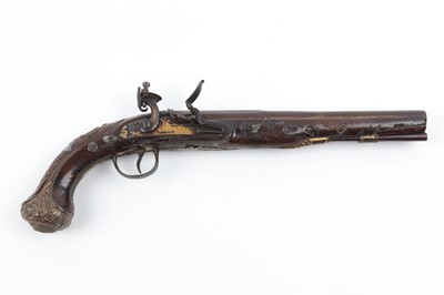 Lot 414 - (S58) 22 bore Moorish Flintlock Holster Pistol,...