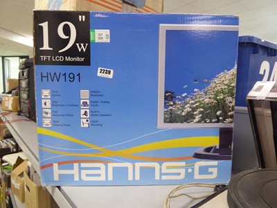 Lot 2239 - Boxed Hanns-G 19" TFT LCD monitor model HW191