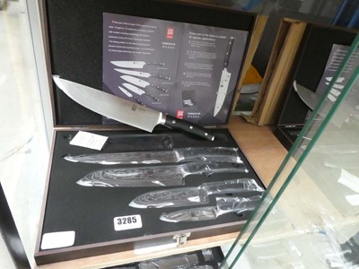 Lot 3285 - 5 piece steel blade knife set