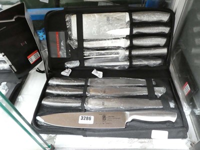 Lot 3286 - Samurai Japan triple hard steel knife set