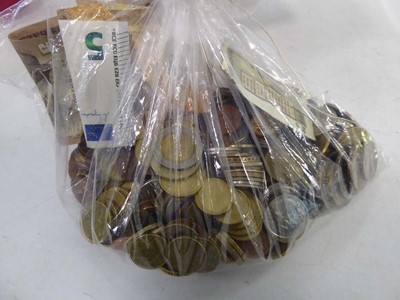 Lot 2354 - Bag containing various coins and banknotes