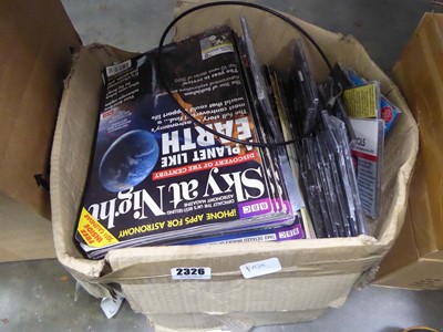 Lot 2326 - Box containing Sky at Night magazines and DVDs