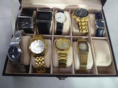 Lot 2372 - Box containing 9 watches