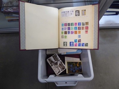 Lot 2398 - Box containing various stamps, teacards,...