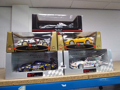 Lot 2495 - 5 boxed 1 in 18 scale diecast vehicles...