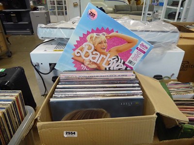 Lot 2554 - Box of vinyl records, include Adele, James Bay...