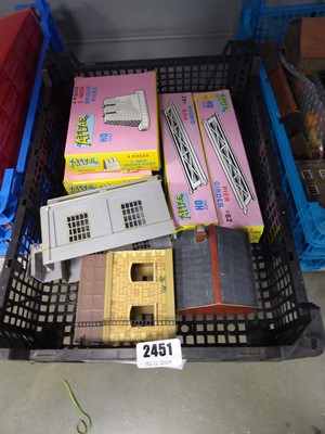 Lot 2451 - Box containing various model railway buildings...