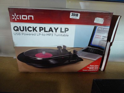 Lot 2510 - Ion quickplay LP USB powered MP3 turntable boxed