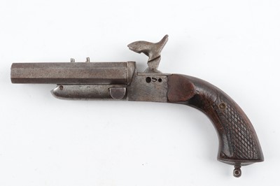 Lot 1132 - (S58) 25 bore double pinfire boot pistol, 4...