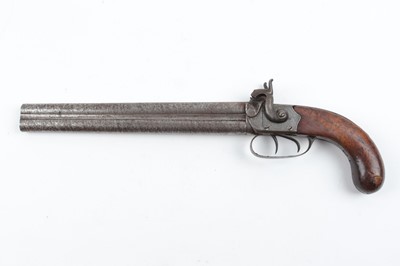 Lot 1133 - (S58) 18 bore double Percussion pistol, 10¾...