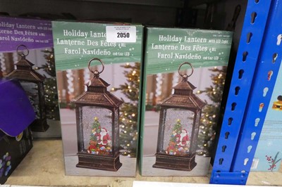 Lot 2050 - Pair of battery operated snow globe style...