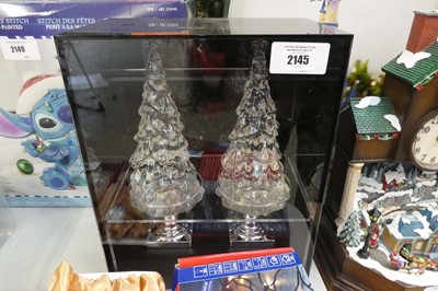 Lot 2145 - Pair of glass pre lit glitter trees