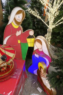 Lot 2180 - Joseph, Mary and Jesus 3 piece outdoor light set