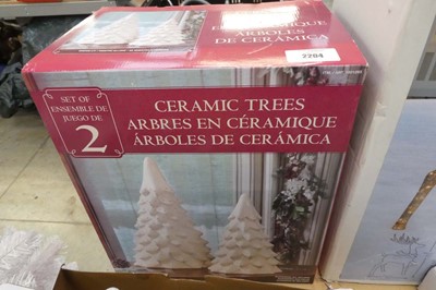 Lot 2204 - 2 piece white ceramic tree set