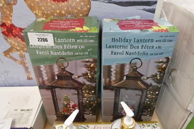 Lot 2206 - Pair of battery operated Christmas themed snow...